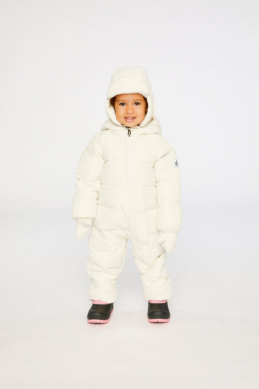 Baby Cloud One Piece Snowsuit Adapted For Car Seats Off White-1