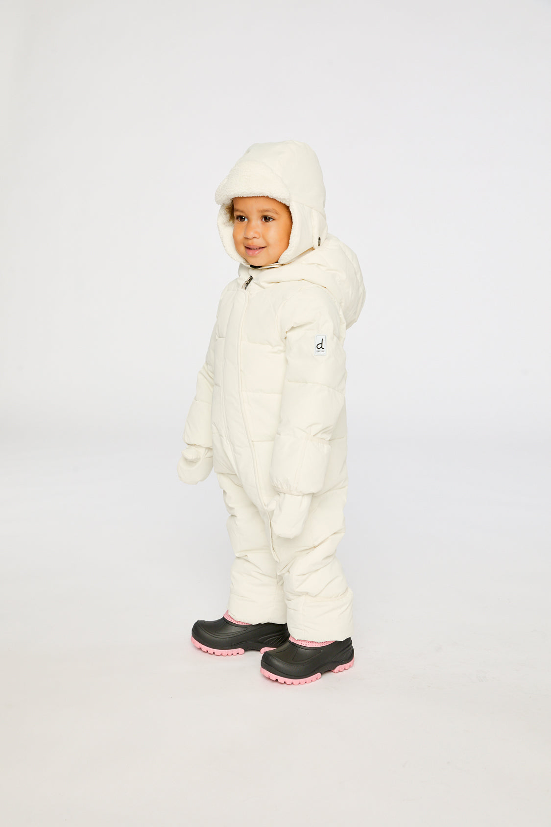 Baby Cloud One Piece Snowsuit Adapted For Car Seats Off White-2