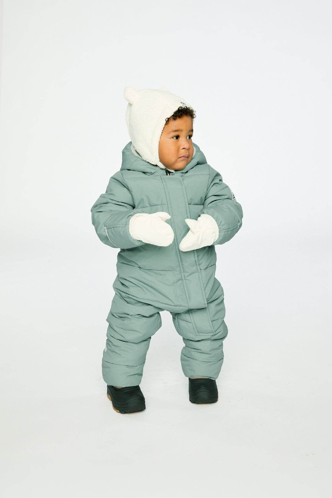 Baby Cloud One Piece Snowsuit Adapted For Car Seats Sage Green-1