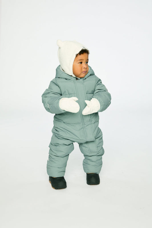 Baby Cloud One Piece Snowsuit Adapted For Car Seats Sage Green-1
