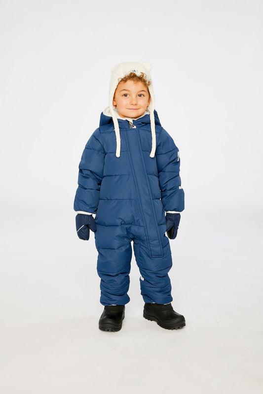 Baby Cloud One Piece Snowsuit Adapted For Car Seats Dark Blue-1