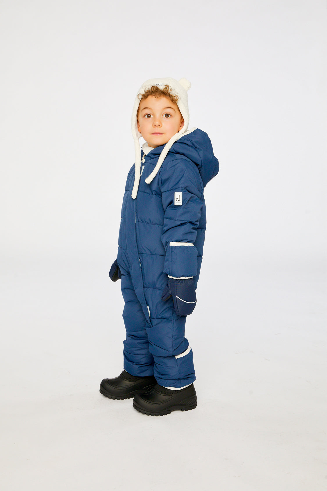 Baby Cloud One Piece Snowsuit Adapted For Car Seats Dark Blue-2