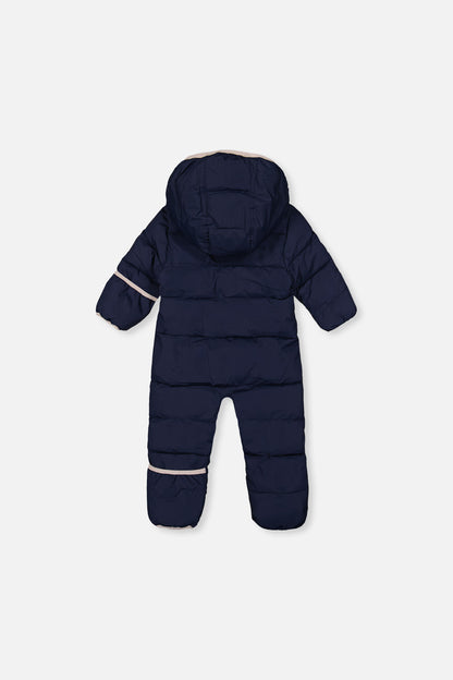 Baby Cloud One Piece Snowsuit Adapted For Car Seats Dark Blue-4