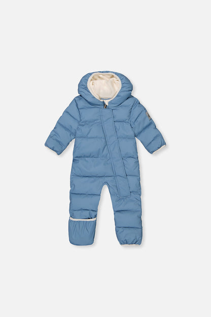 Baby Cloud One Piece Snowsuit Adapted For Car Seats Blue Grey-0