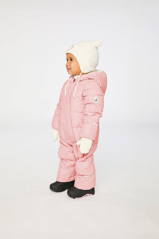 Baby Cloud One Piece Snowsuit Adapted For Car Seats Pale Dusty Pink-1