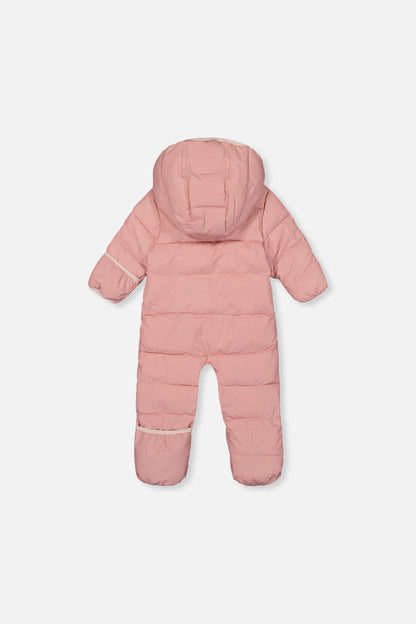 Baby Cloud One Piece Snowsuit Adapted For Car Seats Pale Dusty Pink-3