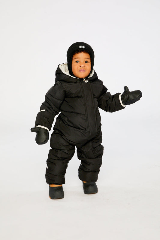 Baby Cloud One Piece Snowsuit Adapted For Car Seats Black-1