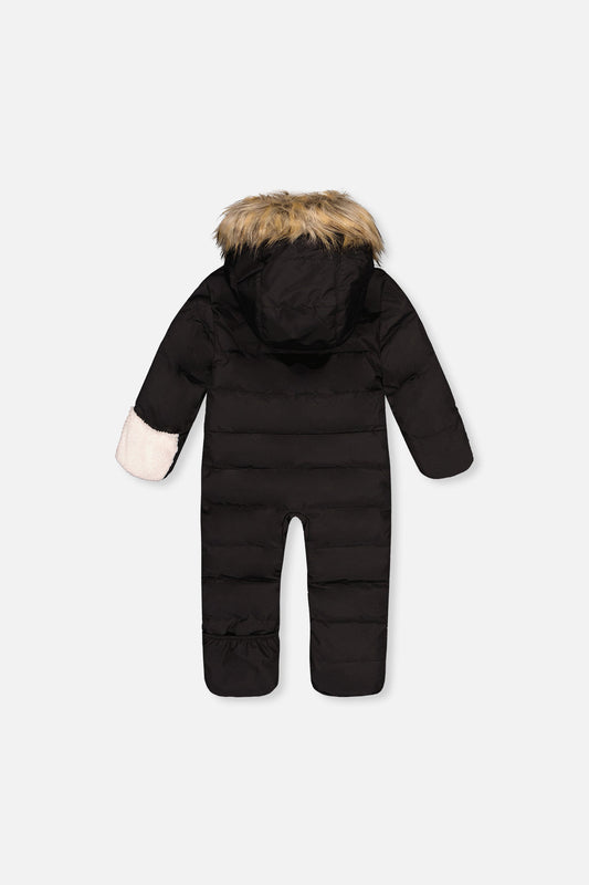 Baby Snug One Piece Snowsuit Adapted For Car Seats Black-1