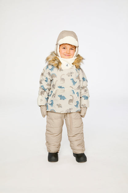 Baby Snug One Piece Snowsuit Adapted For Car Seats Blue Dinosaur Print-1