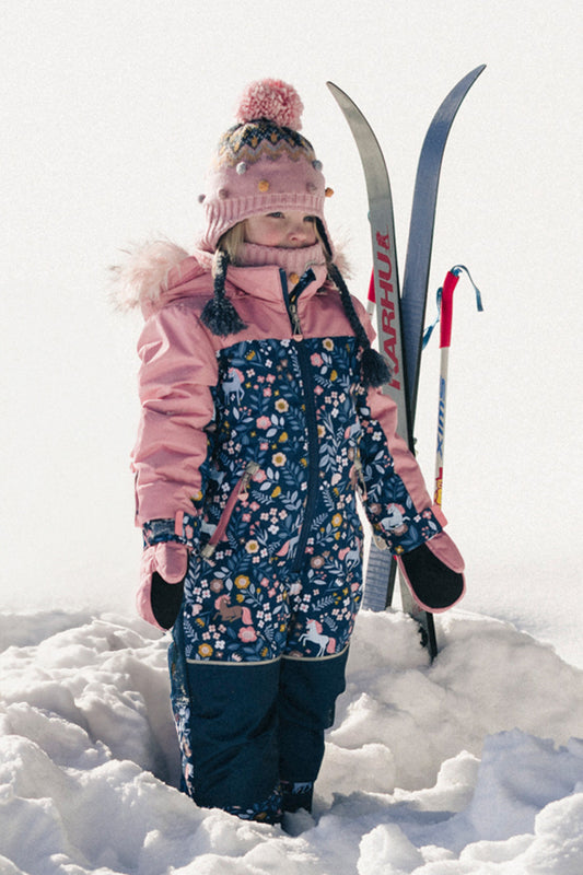 Kids One Piece Discover Snowsuit Blue And Pink Unicorn Print-1