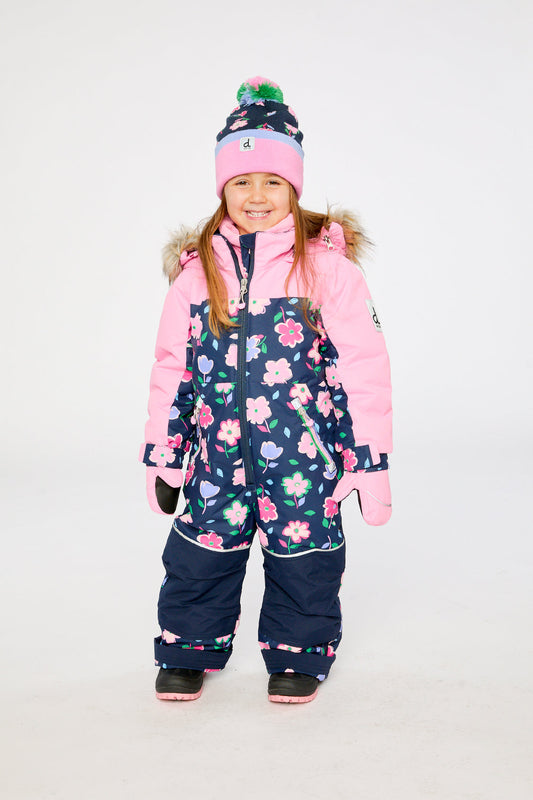 Kids One Piece Discover Snowsuit Blue Floral Print-0