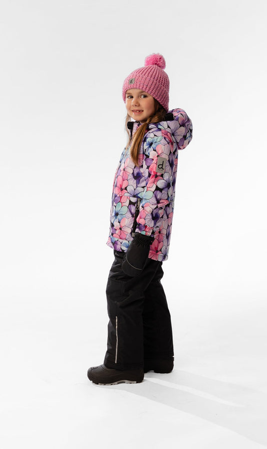 Light Weight Two Piece Chill Snowsuit Purple Floral Print-1