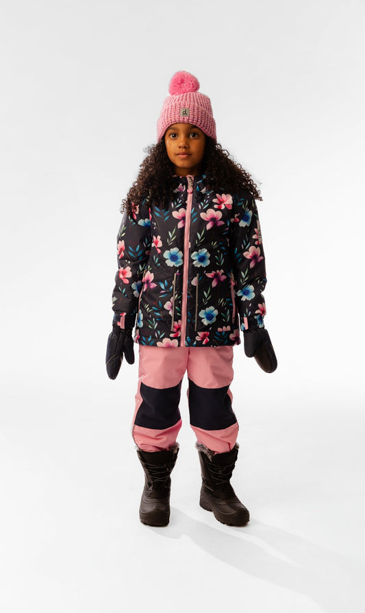 Light Weight Two Piece Chill Snowsuit Blue Floral Print-1