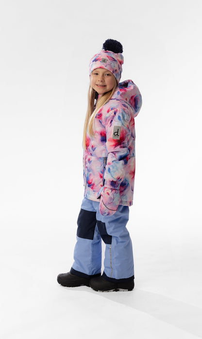 Light Weight Two Piece Chill Snowsuit Mauve Printed Flowers-3