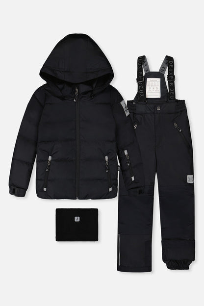 Two Piece Play Snowsuit Black With Black Pants-0