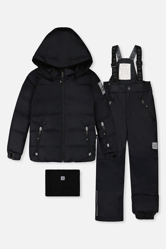 Two Piece Play Snowsuit Black With Black Pants-0