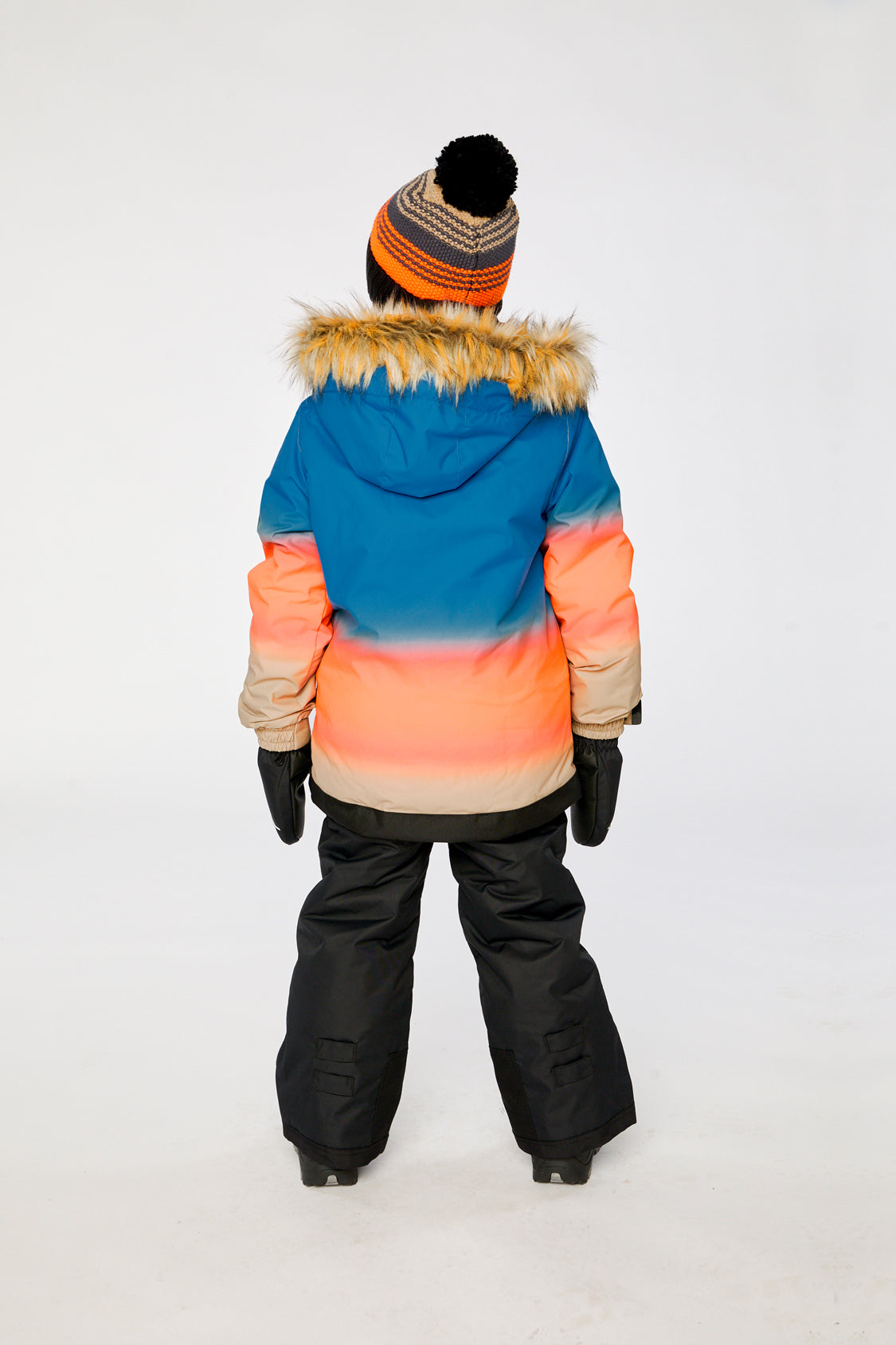 Two Piece Play Snowsuit Blue And Orange Gradient-3