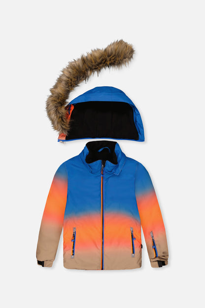 Two Piece Play Snowsuit Blue And Orange Gradient-4