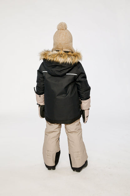 Two Piece Play Snowsuit Black And Beige-3