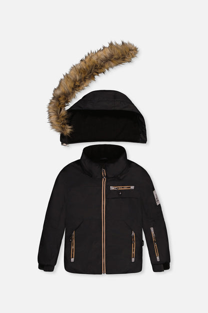 Two Piece Play Snowsuit Black And Beige-4