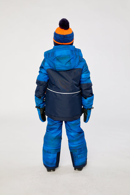Two Piece Play Snowsuit Navy Blue And Orange With Blue Pants-3