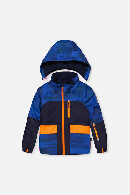 Two Piece Play Snowsuit Navy Blue And Orange With Blue Pants-4