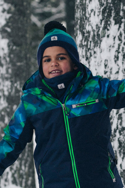 Two Piece Play Snowsuit Blue And Green Checkered Print-1