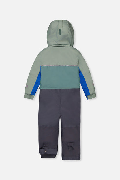 Kids One Piece Play Snowsuit Sage Green And Grey-4