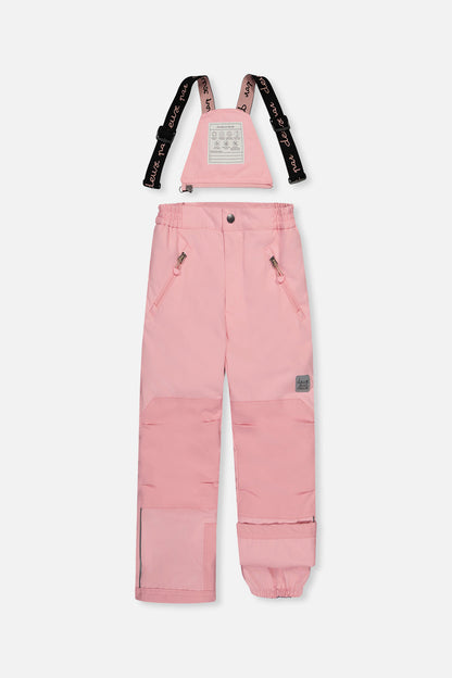 Two Piece Play Snowsuit Pink Minit Flower Print With Pink Pants-4