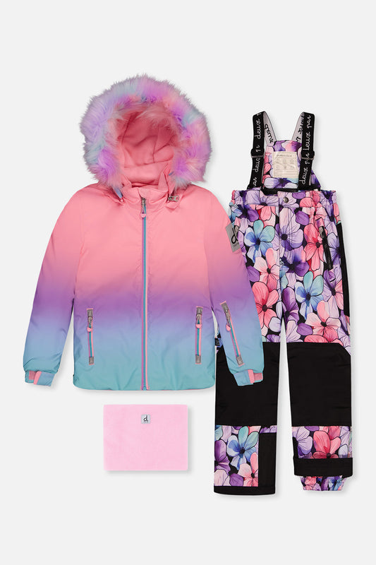 Two Piece Play Snowsuit Pink To Blue Gradient-0