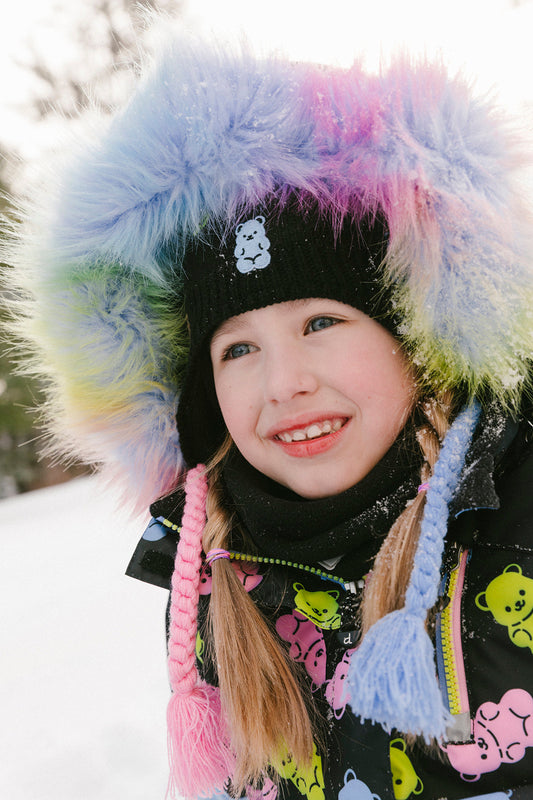 Two Piece Play Snowsuit Black Gummy Bear Print-1