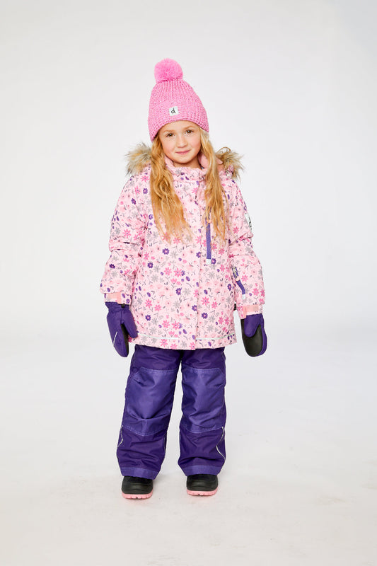 Two Piece Play Snowsuit Pink Mini Flower Print-1