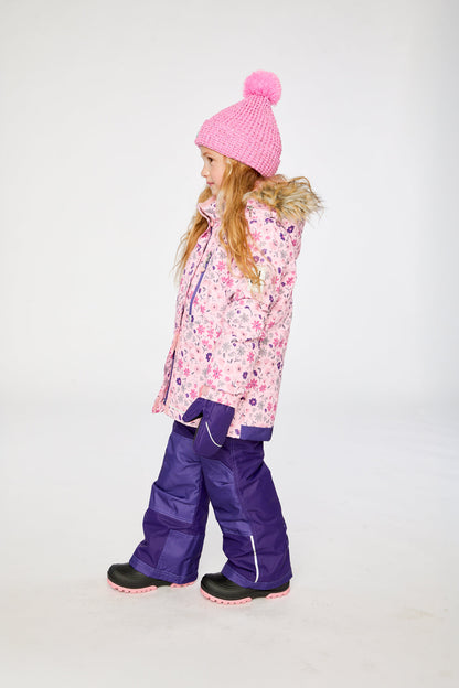Two Piece Play Snowsuit Pink Mini Flower Print-2
