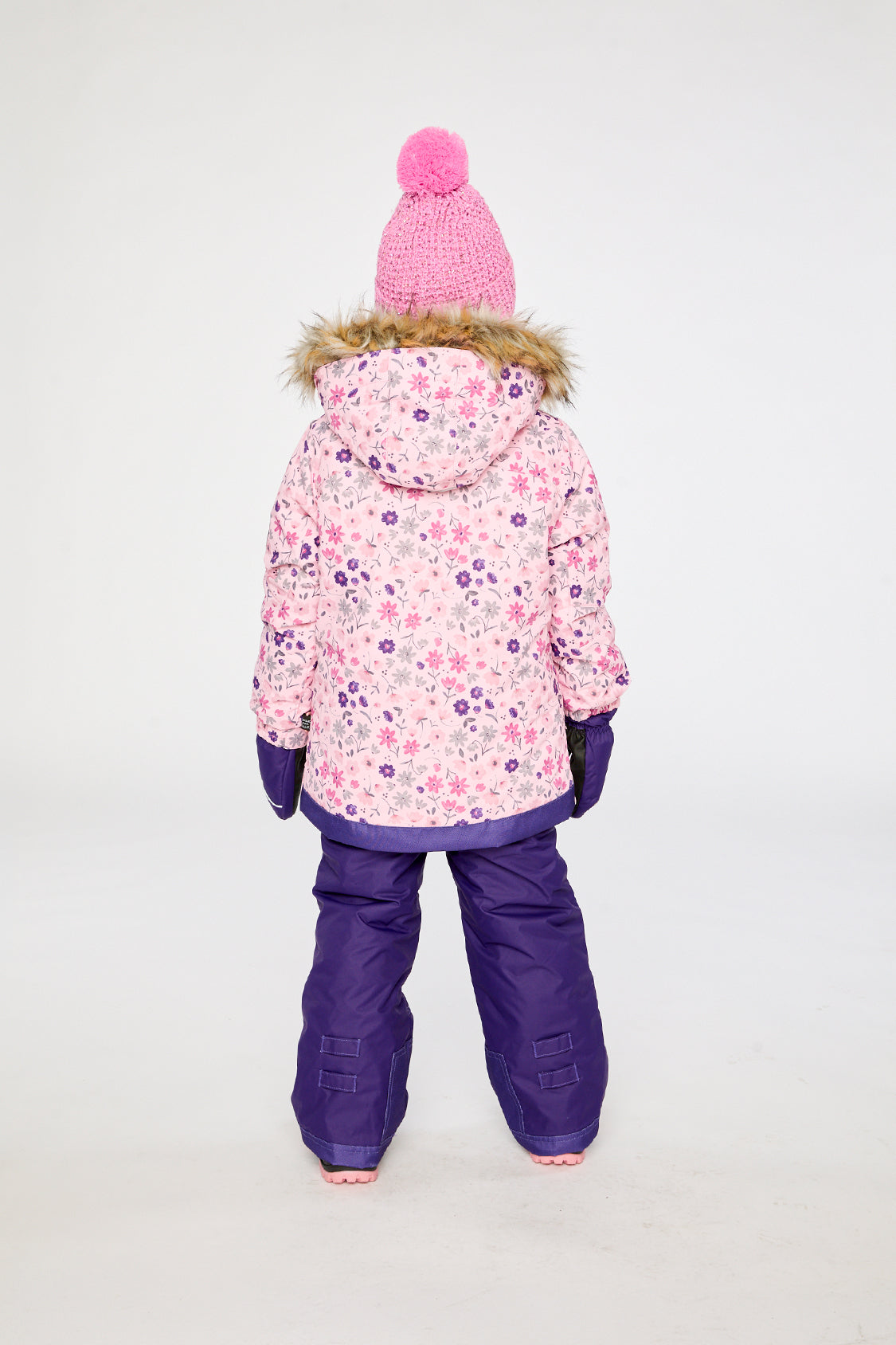 Two Piece Play Snowsuit Pink Mini Flower Print-3