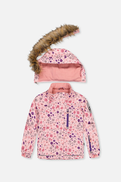 Two Piece Play Snowsuit Pink Mini Flower Print-4