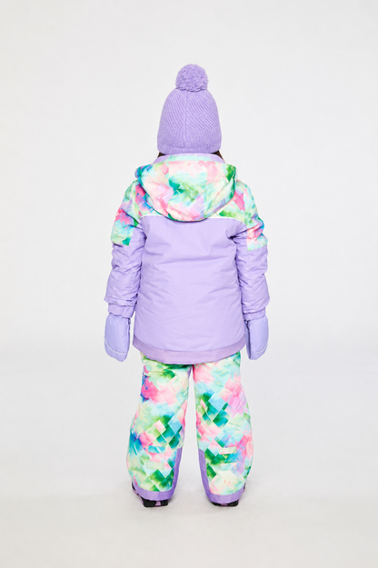 Two Piece Play Snowsuit Multicolored With A Diamond Pattern-4