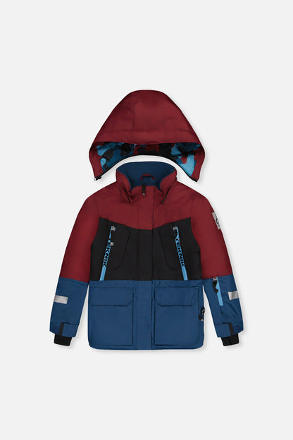 Two Piece Teknik Snowsuit Blue And Red Camouflage-2