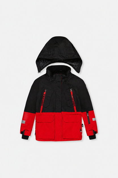 Two Piece Teknik Snowsuit Red With Black Pants-1