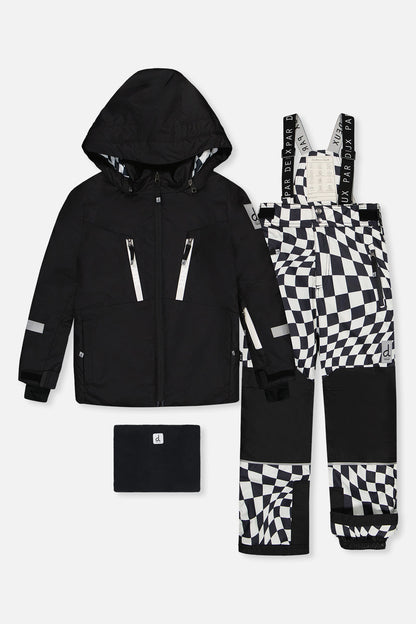 Two Piece Teknik Snowsuit Black And White-0