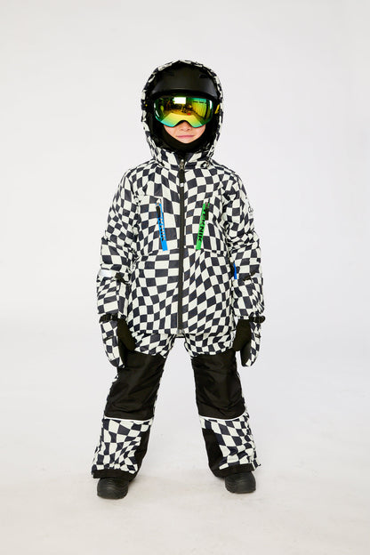 Two Piece Teknik Snowsuit White Checkered Print-1
