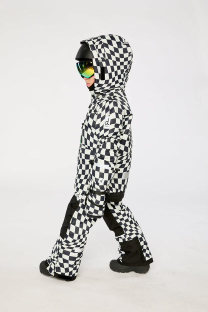 Two Piece Teknik Snowsuit White Checkered Print-2