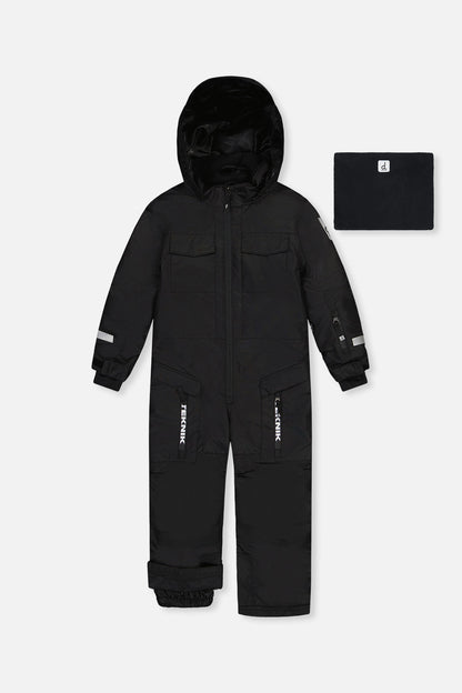 Kids One Piece Teknik Snowsuit Black-0