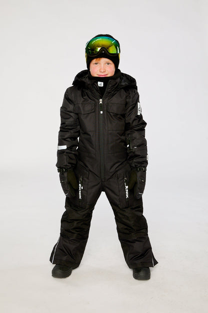 Kids One Piece Teknik Snowsuit Black-1