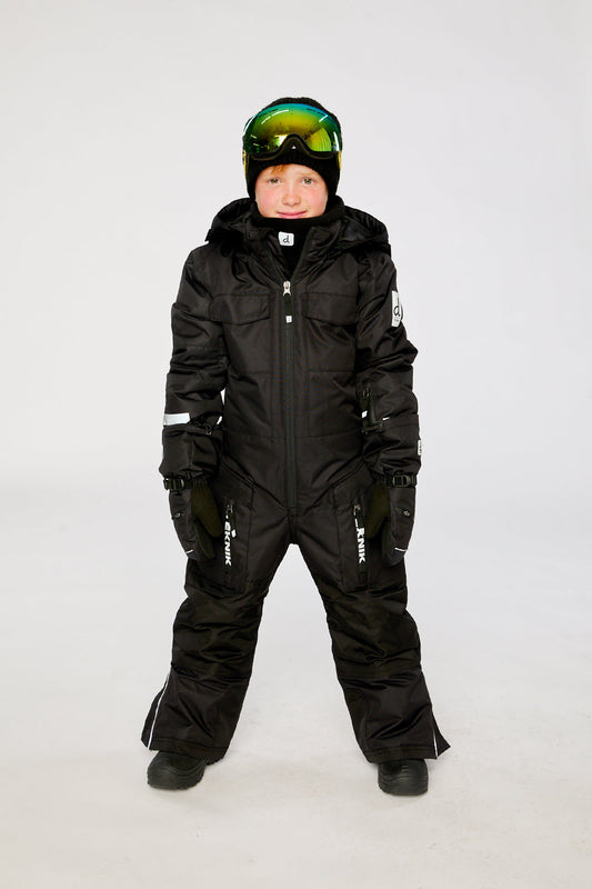 Kids One Piece Teknik Snowsuit Black-1