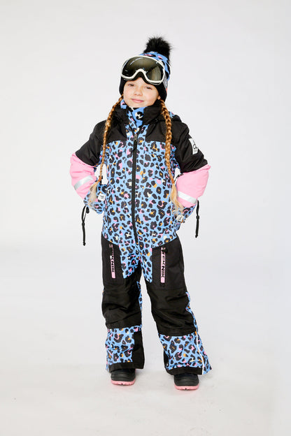 Kids One Piece Teknik Blue Leopard Print-1