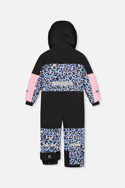 Kids One Piece Teknik Blue Leopard Print-4