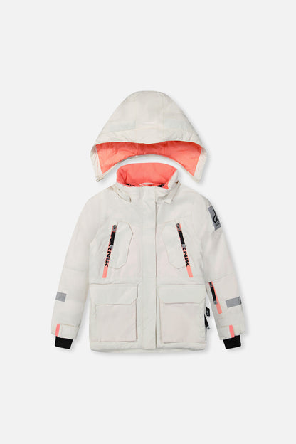 Two Piece Teknik Snowsuit Off-White And Pink With Black Pants-1