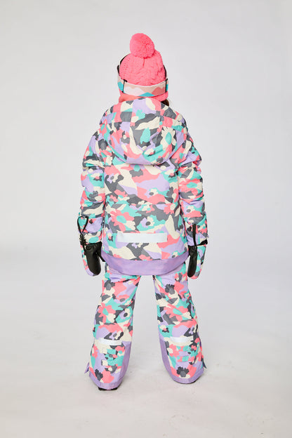 Two Piece Teknik Snowsuit Coral Camouflage-3