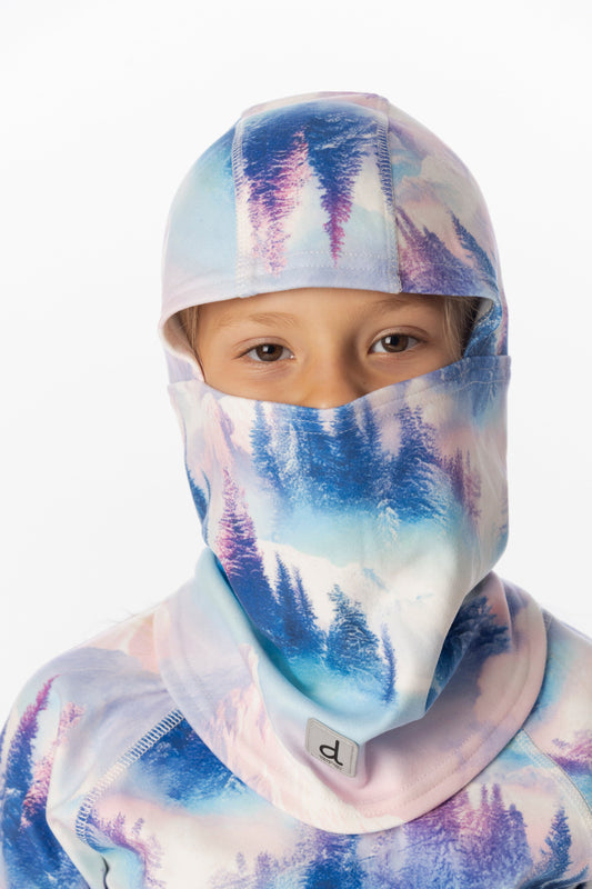 Polar Balaclava Blue And Pink Mountain Print-1