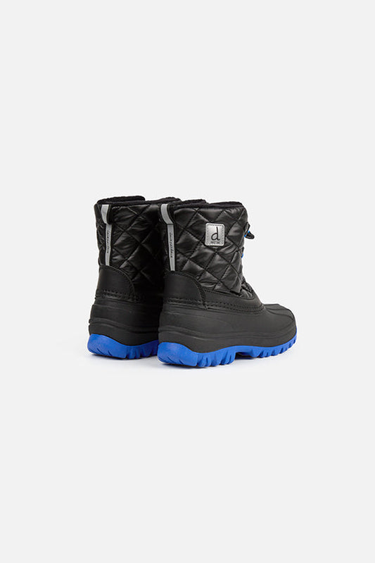 Quilted Winter Boots With Polar Fleece Lining Noir-1